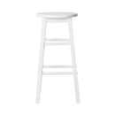 2x Bar Stools Round Chairs Wooden White