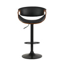 2x Bar Stools Gas Lift Leather w/Armrest