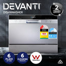 6 Place Settings Benchtop Dishwasher Sliver