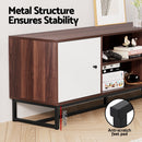 TV Unit 150cm Storage Shelves Walnut White