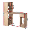 Computer Desk Bookshelf Drawer Cabinet Oak 120CM