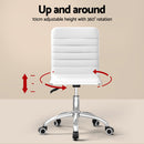 Computer Desk Office Chair Set PU Leather Home Study Table 100cm White