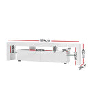 Entertainment Unit TV Cabinet LED 189cm White Elo