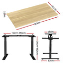 Standing Desk Motorised Dual Motor Oak 120CM