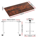 Standing Desk Motorised Dual Motor 120CM Rustic Brown
