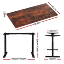 Standing Desk Motorised Electric Dual Motor Rustic Brown 120CM