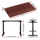 Standing Desk Motorised Electric Dual Motor Walnut 120CM