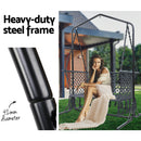Hammock Chair with Stand Macrame Outdoor Garden 2 Seater Grey