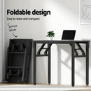 Computer Desk Office Chair PU Leather Set Foldable Home Study Table Black
