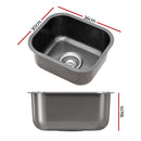 Kitchen Sink 30X36CM Stainless Steel Nano Basin Single Bowl Black