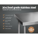 1219x610mm Stainless Steel Kitchen Bench 304