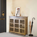 XXL 4-Tier Bamboo Shoe Rack Cabinet with Doors, Drawers