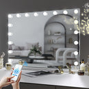 White Bluetooth Hollywood Mirror Rectangle Vanity Wall Light