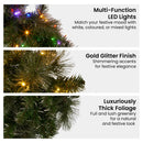 Christabelle 76cm Battery-operated Split Christmas Wreath Glittery Gold Pine