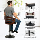 Bentwood Walnut Barstool Leather Seat And Metal Base