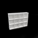 100 Pack of White Card Chocolate Sweet Soap Product Retail Gift Box - 12 bay 4x4x3cm Compartments  - Clear Slide On Lid - 16x12x3cm