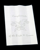 100 Pack Wedding Cake Bags Greaseproof Wax Paper Slice Take Home Favour Silver Doves