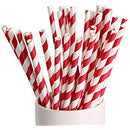 1000 Bulk Pack Red White Drinking Straws Biodegradable Eco