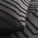 Tufted Boho Wave Jacquard King Size Black Duvet Quilt Cover Set