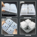 2PCS Silicone Ice Cube Tray Round and Square Ice Ball Maker for Whiskey Cocktails - Blue