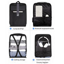 Anti-theft Hard Shell Backpack for Men with Alloy Frame - Gray