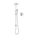 WELS 8" Rain Shower Head Set Square Dual Heads Faucet High Pressure With Mixer