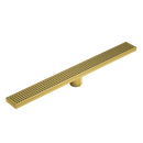 900mm Bathroom Shower Brushed Brass Grate Drain w/ Centre outlet Floor Waste Square Pattern