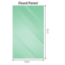 100x210cm Single Shower Glass Screen with Nickel Wall & Floor Channel