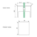 Brass Shower Door Square double pull Handle in Gunmetal
