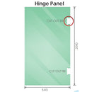 120cm Wall to Wall Frameless Shower Screen with White Brackets and SS Hinges