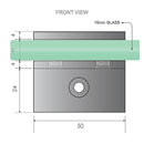 120cm Wall to Wall Frameless Shower Screen with White Brackets and SS Hinges