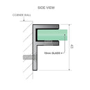 120cm Wall to Wall Frameless Shower Screen with White Brackets and SS Hinges