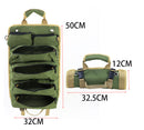 Grey Portable Roll-Up Tool Organizer with Zippered Pockets
