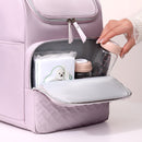 Grey Stylish Quilted Diaper Bag Backpack - Large 17L Capacity Lightweight Nappy Bag for Mum