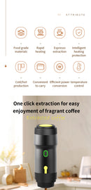 White 3-in-1 Portable Electric Espresso Maker - Rechargeable Travel Coffee Machine for Capsules & Ground Coffee