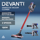 Stick Vacuum Cleaner Bagless Cordless Red 150W