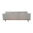 3 Seater Sofa Beige Fabric Modern Lounge Set for Living Room Couch with Wooden Frame