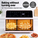 Air Fryer 9L Dual Zone Fryers 2600W Pink
