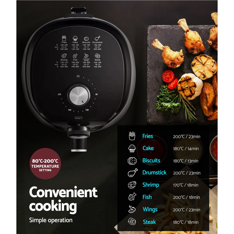 Devanti Air Fryer 2.5L Knob Fryers