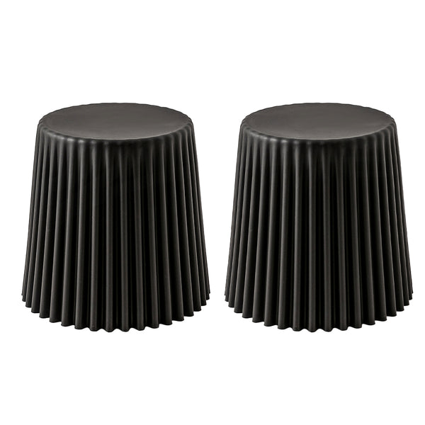 2x Bar Stools Cupcake Plastic Foot Stool Black