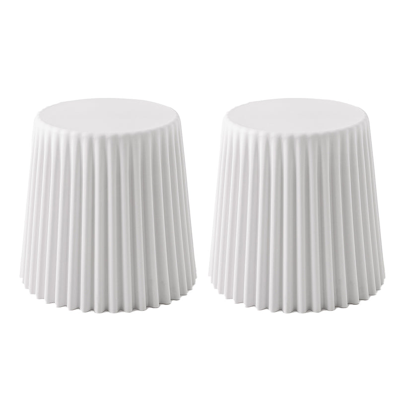 2x Bar Stools Cupcake Plastic Foot Stool White