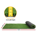 Prime Turf Artificial Grass 2mx10m 10mm Synthetic Fake Lawn Turf Plant Plastic Olive