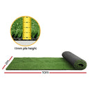 Prime Turf Artificial Grass 2mx10m 17mm Synthetic Fake Lawn Turf Plant Plastic Olive