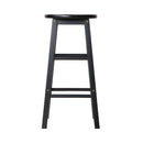 2x Bar Stools Round Chairs Wooden Black