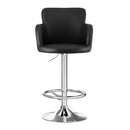 2x Leather Bar Stools Swivel Adjustable Gas Lift PU Counter Chairs Black