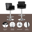 2x Leather Bar Stools Swivel Adjustable Gas Lift PU Counter Chairs Black