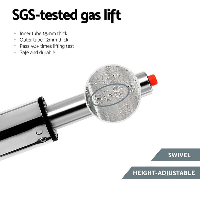 2x Leather Bar Stools Swivel Adjustable Gas Lift PU Counter Chairs Black