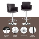 2x Leather Bar Stools Swivel Adjustable Gas Lift PU Counter Chairs Brown