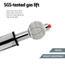 2x Leather Bar Stools Swivel Adjustable Gas Lift PU Counter Chairs Brown