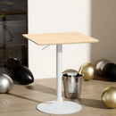 Artiss Bar Table Swivel Base Gas Lift Counter Dining Table 60CM Square Pine